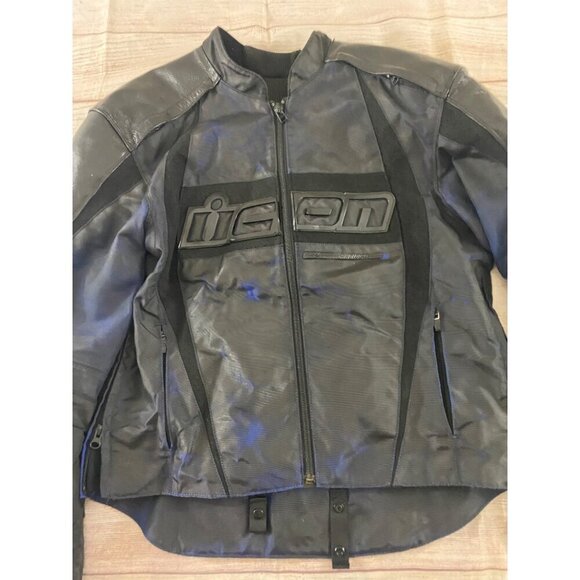 Icon Arc Men's Black & Blue Full Zip Protective Performance Jacket - Large - Picture 2 of 12